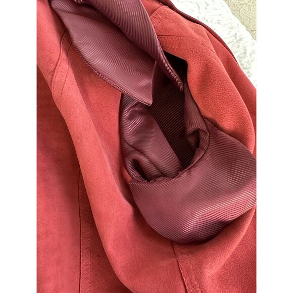 IRO Merlot RED LAMBSKIN Suede JACKET BIKER SIZE 36 US 2 RETAIL $1100.00 - Picture 11 of 13